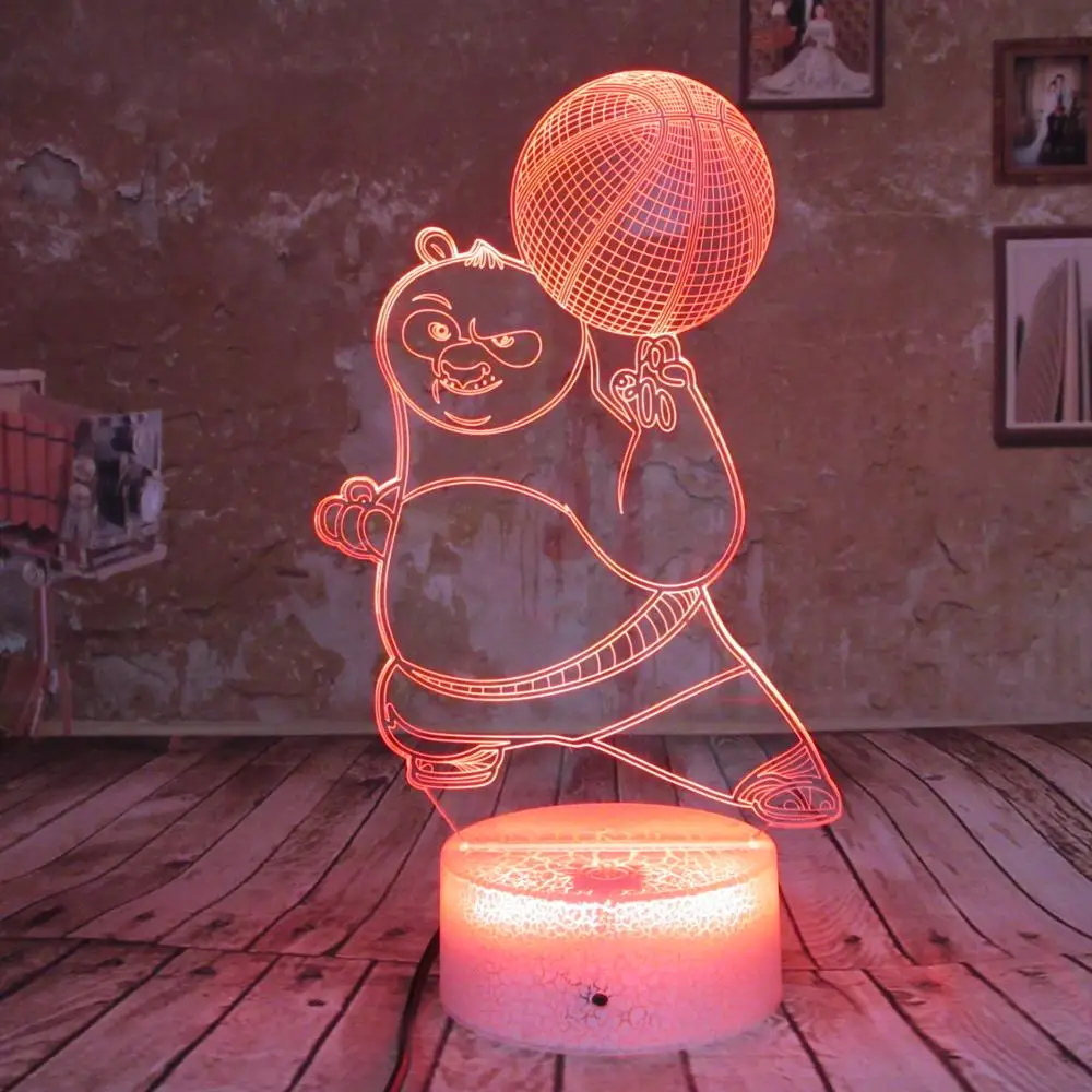 

Kung Fu Panda Lamp 3D Night Light 7 Color Changing 3D Led Lamp Acrylic Night Light USB Lamp Home Decoration Gift Kids Light