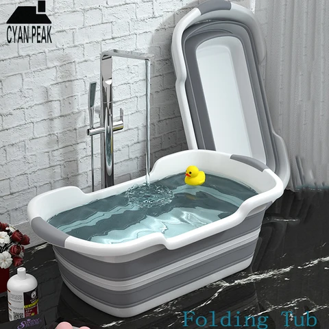 1pc Portátil Dobrável Banheira do Bebê Chuveiro Portátil Capacidade de Armazenamento de Lavagem de Silicone Não-deslizamento Cão Banheiras de Spa do pé Banho de Banheira de Água Quente