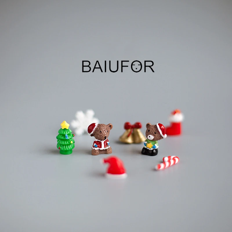 BAIUFOR Miniature Christmas Tree Santa Claus Snowmen Snow Duck Terrarium font b Accessories b font Fairy