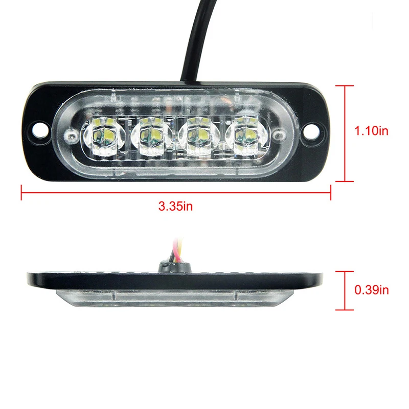 LED Truck Trailer forklift Red Rear Tail Brake Light Square Side Marker Truck Trailer Submersible external lamp Car Truck Warning Light warning light Car flash Police Emergency flasher Strobe Emergency Grille (5)