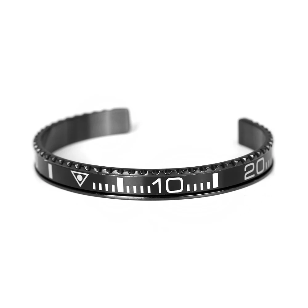 Модный Спидометр Pulsera Life style brasalete Titanio пистолет Черный Нержавеющая сталь манжета браслет "Спидометр" браслеты для мужчин - Metal Color: Black black