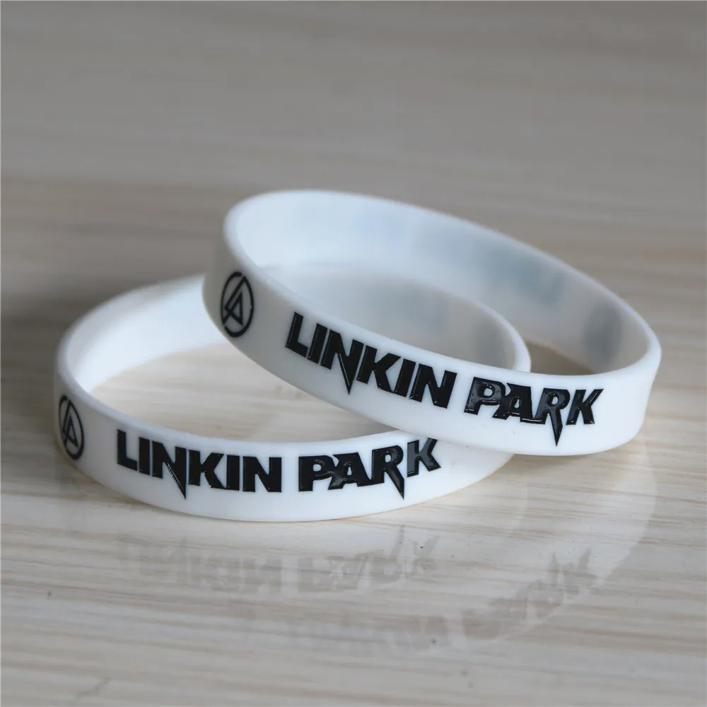 LUKENI 1 шт. Лидер продаж LINKIN PARK Band Силиконовый Браслет черный белый рок музыка группа силиконовые браслеты и браслеты подарок SH072