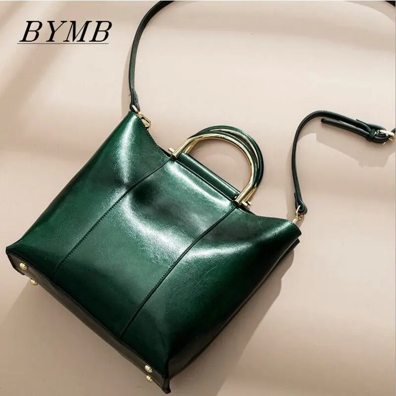 

2017 Handbag Retro Bag Real 100% Genuine Leather Brand Tote Bag Closure Fashion Handbag Purse Women Shoulder Bag