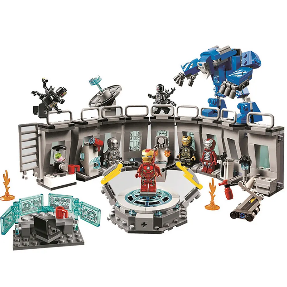 

Marvel Avengers Endgame Iron Man Hall of Armor Super Heroes Building Blocks Kits Bricks Boy Birthdays Gifts Kid Toys legos duplo