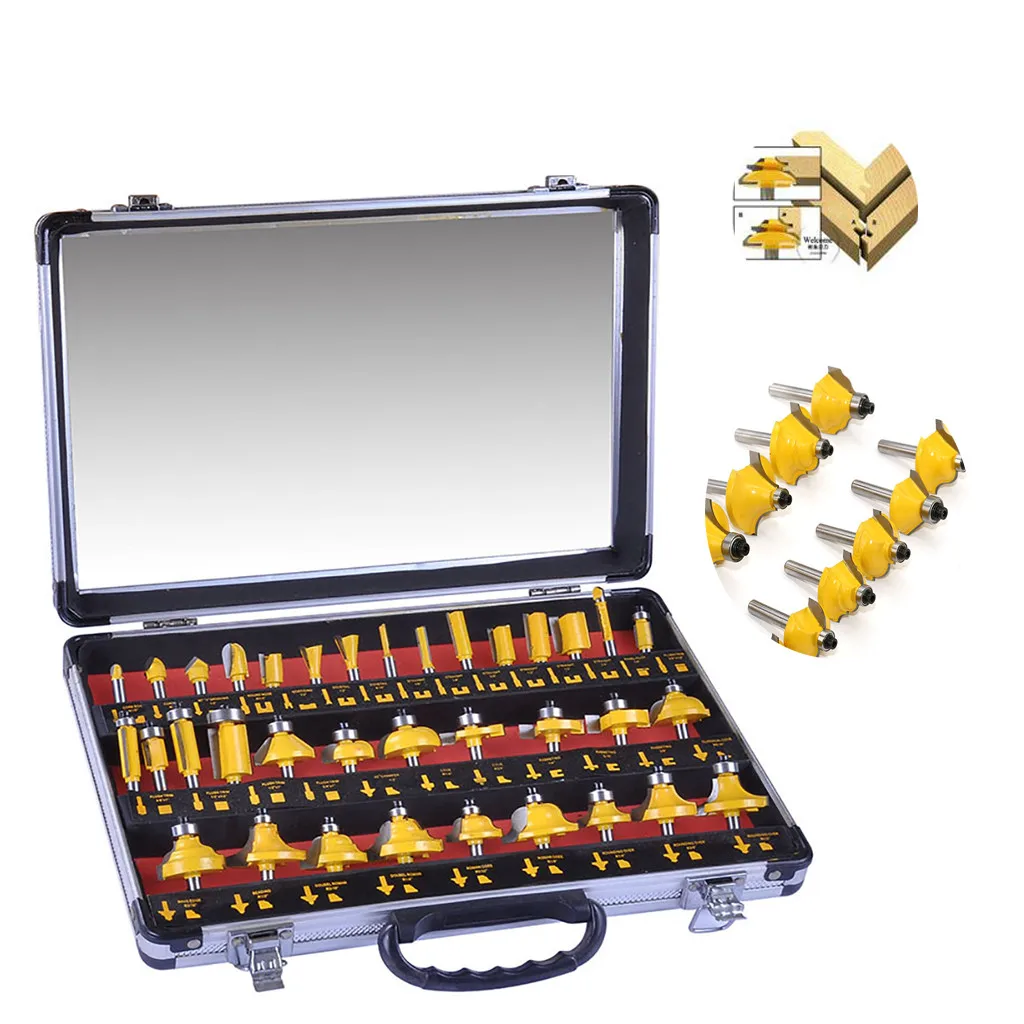 

Router 35 Piece Bit Set Cutter Trim Woodworking Tool Milling New Engraving Cut
