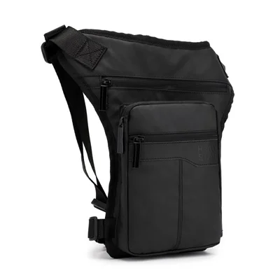 Мужская сумка через плечо, сумка на ногу, маленький водонепроницаемый ремень, слинг, поясная сумка, мужские сумки-мессенджеры, повседневная нагрудная сумка, мужские нагрудные сумки для верховой езды - Цвет: Черный