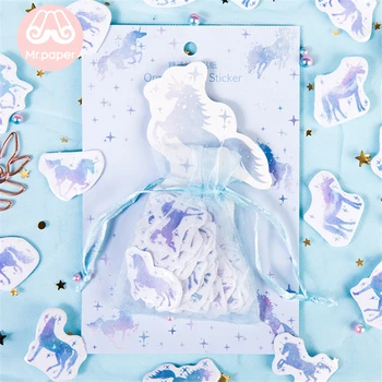 

Mr.paper 100Pcs/lot 7 Designs Unicorn Candy Sakura Rabbit Gauze Bag Sticker Scrapbooking Bullet Journal Deco Stickers Child Gift