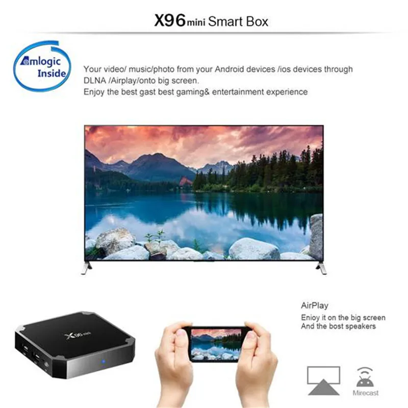 X96 Mini 4 К ТВ Box Android 7.1.2 Интернет Media Player 2,4 ГГц Wi-Fi 16 г ЕС plug