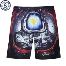 Новое поступление Летняя мода Для мужчин Пляжные шорты доска Шорты короткие Бермудские острова masculina астронавт печатных Шорты для Для мужчин