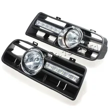 Bumper Grille Grill DRL daytime running LED fog lamp lights for VW golf MK4 1997 2006