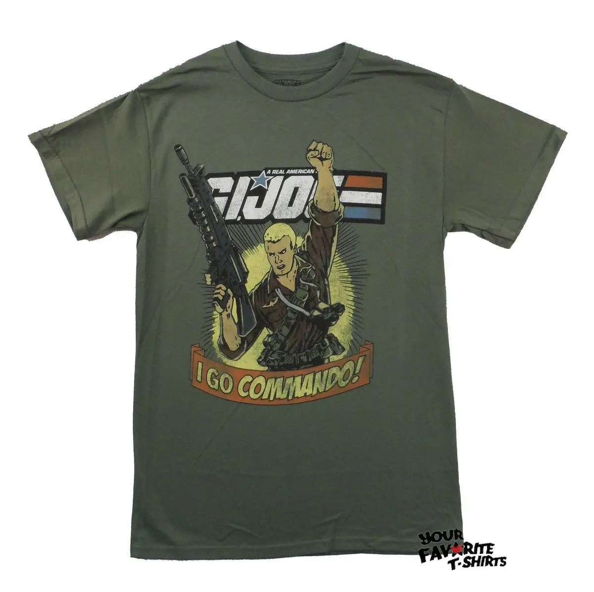 

G.I. Joe 80's Cartoon Duke I Go Commando Licensed Adult T Shirt Cartoon t shirt men Unisex New Fashion tshirt Loose Tee Tops