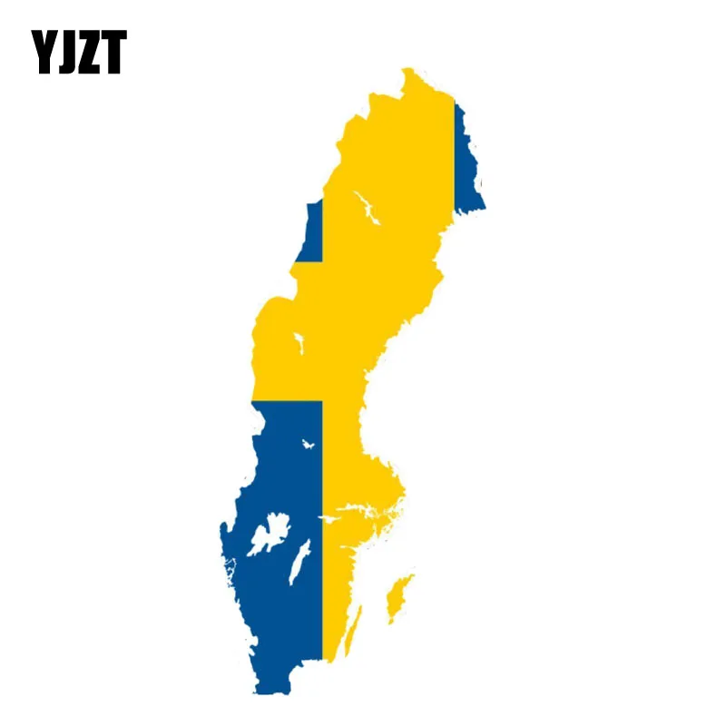 

YJZT 7.3CM*17.2CM Personality Sweden Map Car Styling Motorcycle Flag Car Sticker Decal 6-0844