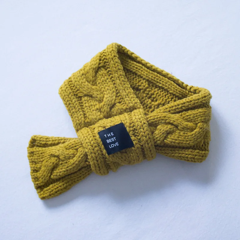 4 Цвета вязаная зимняя Neckchief дети девочки лучшая любовь письмо печати шарф для
