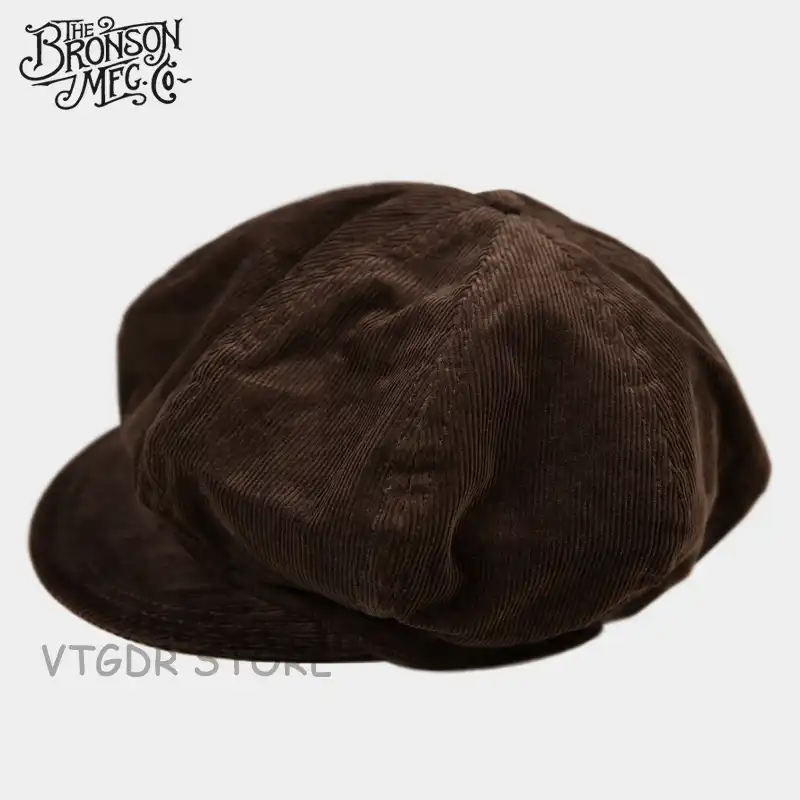 brown corduroy flat cap