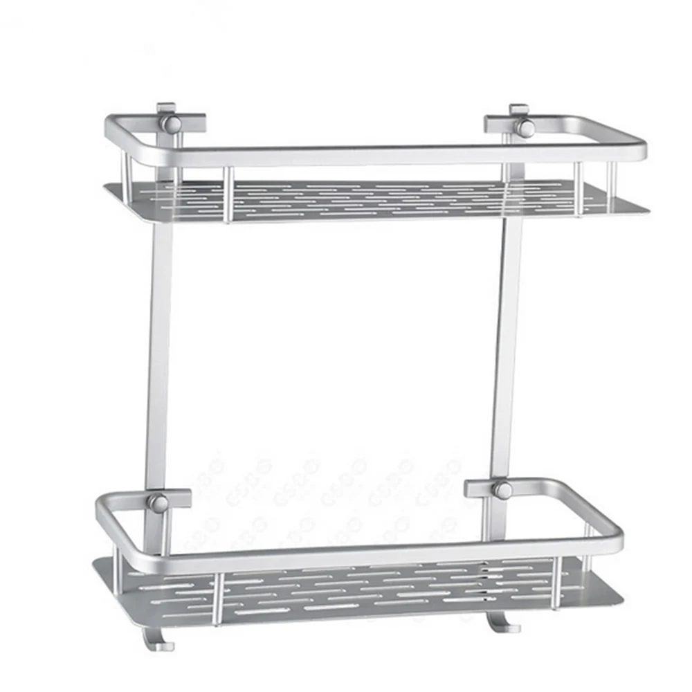 المزدوج طبقة الفضاء الألومنيوم الحمام الجرف دش الشامبو الصابون التجميل رفوف ملحقات الحمام تخزين الرف المنظم حامل