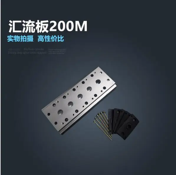 

Free Shipping 6 Station 200M-6F Airtac Solenoid Valve Manifold / Base / Board 4V210-08 Pneumatic Solenoid Valve Manifold