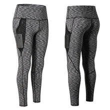 Высокая Талия Леггинсы с карманами тренировочные женские милые брюки для бега спортивные колготки для фитнеса, леггинсы компрессионные, для бега Штаны