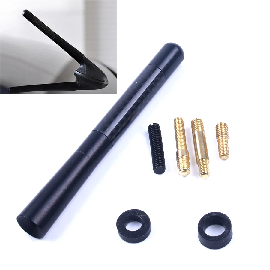 Universal Car Antenna FM AM Radio Carbon Fiber Short Car Aerial For