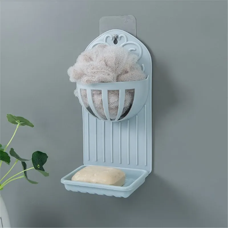 

1Pc Plastic Double layer Sink Shelf Back Strong Sticker Sponge Drain Rack Multifunction Storage Racks Kitchen Accessories