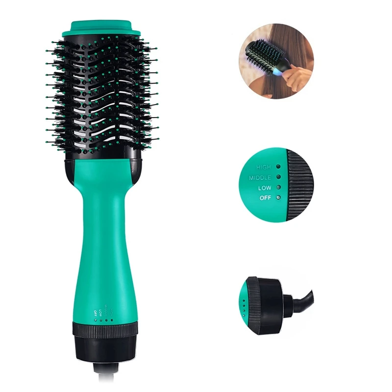 New 2 In 1 Multifunctional Hair Dryer Rotating Hair Brush Roller Rotate Styler Comb Straightening Curling Hot Air Comb