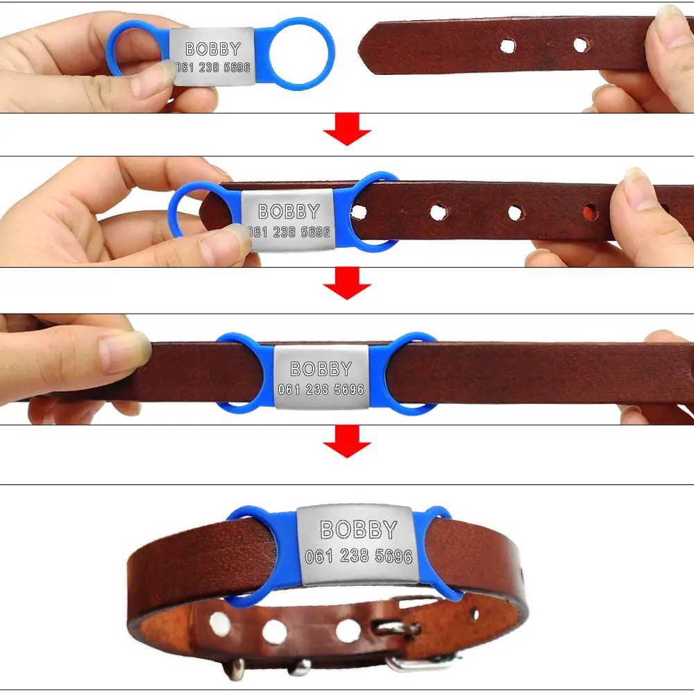 Персонализированные скользящие коты собаки ID метки из нержавеющей стали без шума ошейники для домашних животных