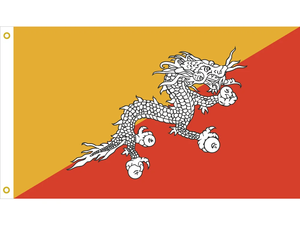 

Bhutan National Flag 3*5ft Flying Flags Brass Grommets 90*150cm/60*90cm/40*60cm Countries Flag 15*21cm hand flag