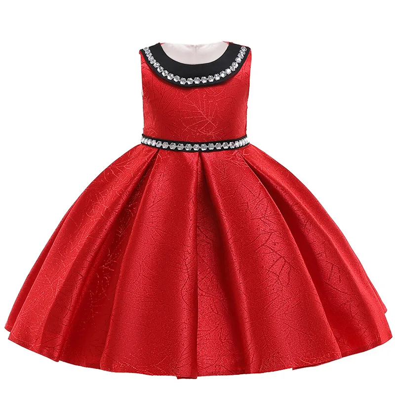 Платье для маленьких девочек; Летние Детские платья для девочек; костюм для вечеринки; элегантное платье принцессы; одежда для детей на свадьбу; Vestido - Цвет: Red