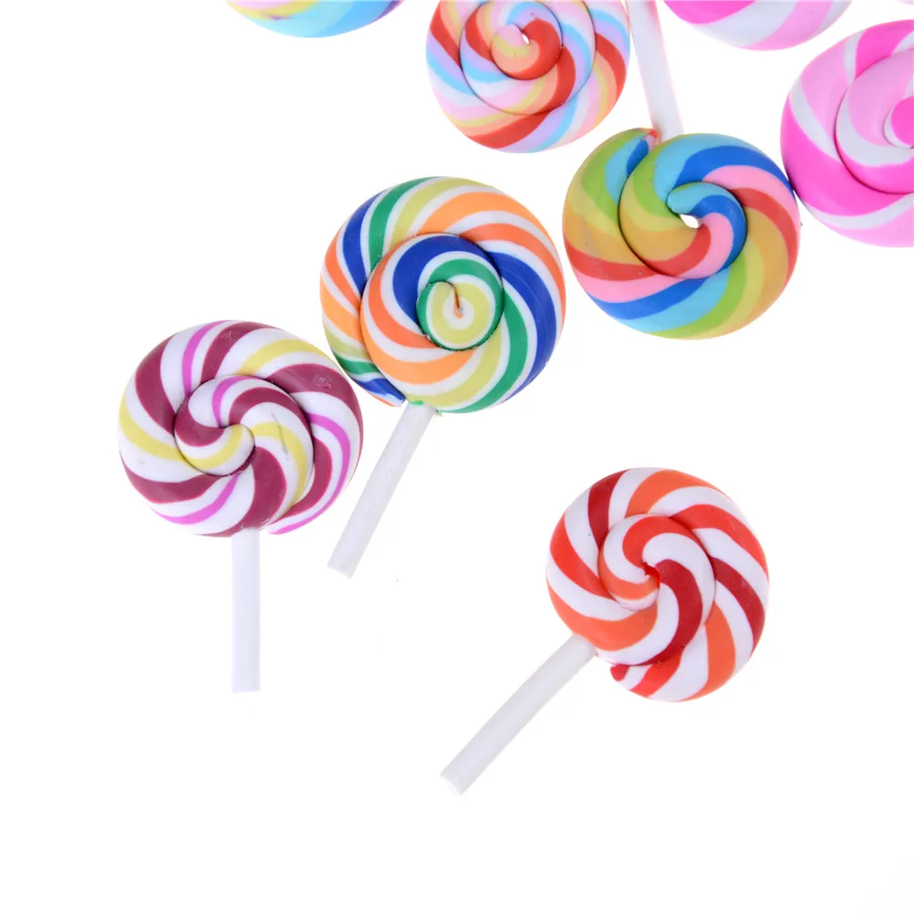 5pcs Garden Craft Mini Lollipop Simulation Toys Figurine Dollhouse Decor Random
