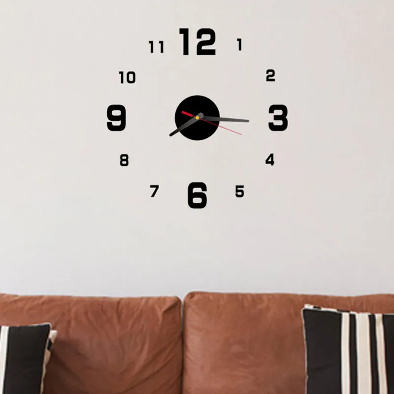 3d Diy Wall Clock New Horloge Acrylic Mirror Stickers Clock Home Decoration Living Room Quartz Clock Easy To Install