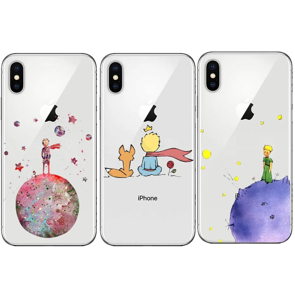 Мягкий силиконовый чехол из ТПУ для телефона Little Prince iPhone 5 5S SE 6 6s Plus 7 7Plus 8 planets space