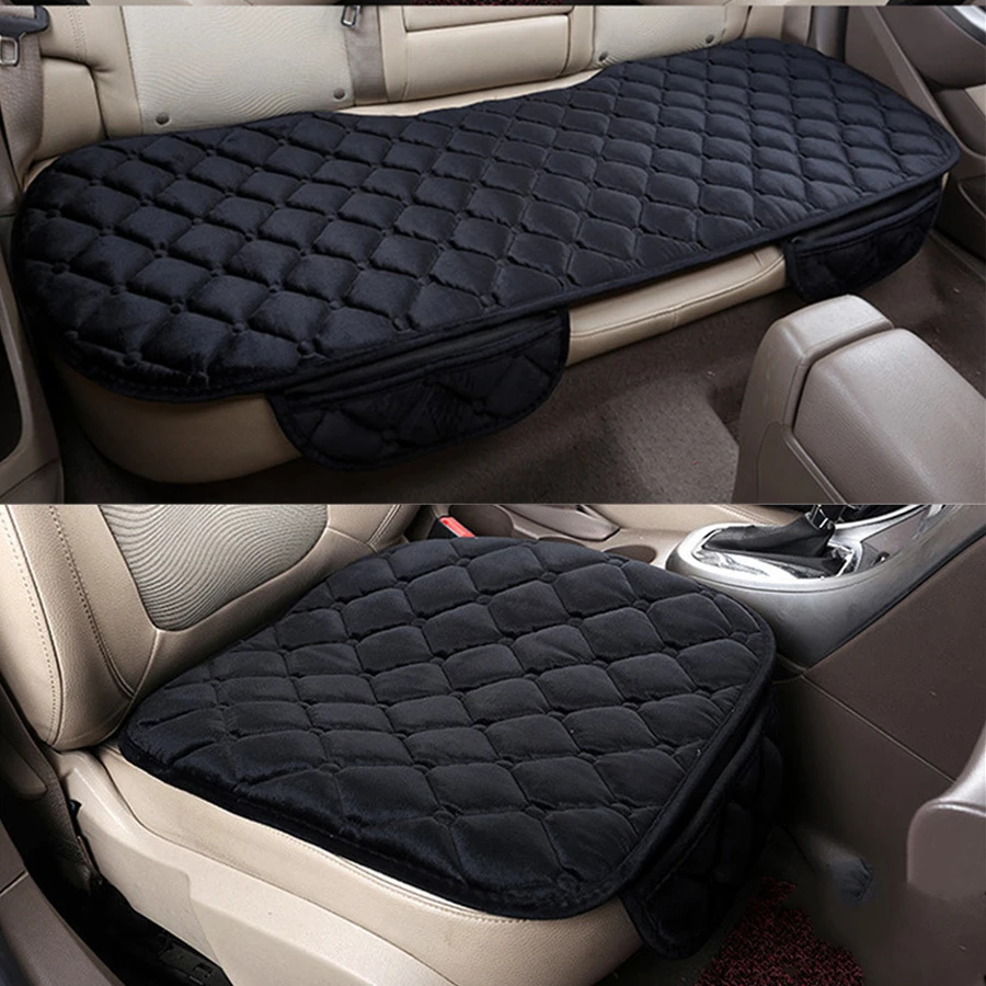 

3Pcs/Set Car Seat Cover Winter Warm Velvet Seat Cushion Front + Rear Back Chair Seat Pad for BMW TOYOTA BENZ SUV
