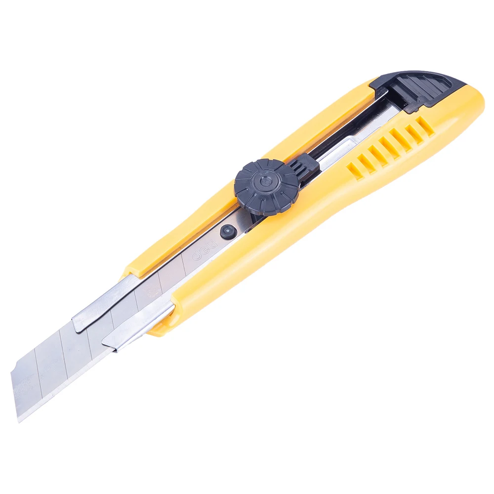 DELI E2043 резак деревянная коробка резак для бумаги Сильный Поворотный замок ABS крышка металлические канцелярские принадлежности ремесло нож резак режущий нож - Цвет: Цвет: желтый