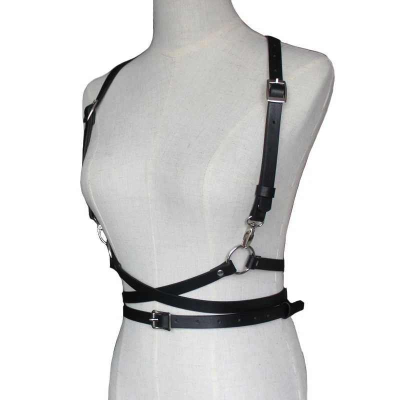 assets by spanx Women Faux Leather Cage Vest Body Shaper Chest Sculpting Body Harness Strap Punk Rock Handmade Waist Belt Waist Cincher tummy tucker