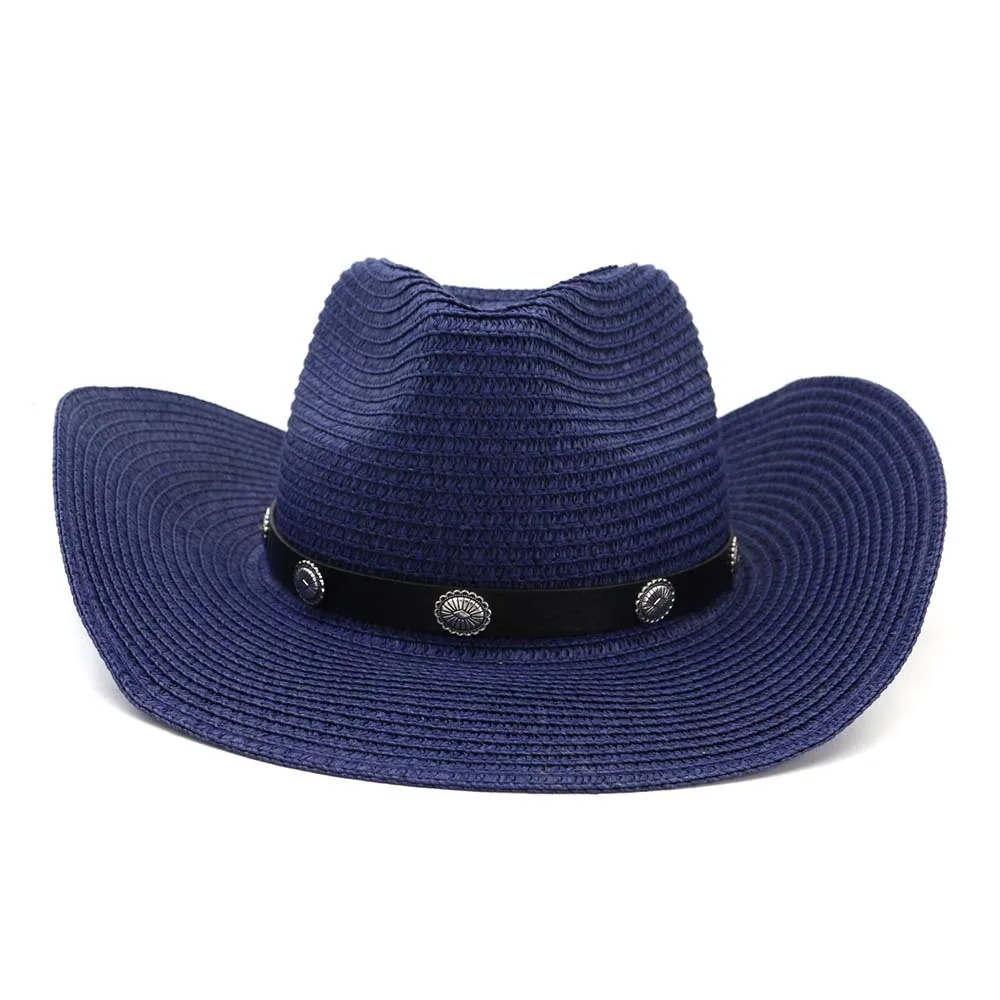Sun Hat Man Summer Panama Straw Cowbay Casual Beach Wide Brim Outdoor Cap Accessory (14)