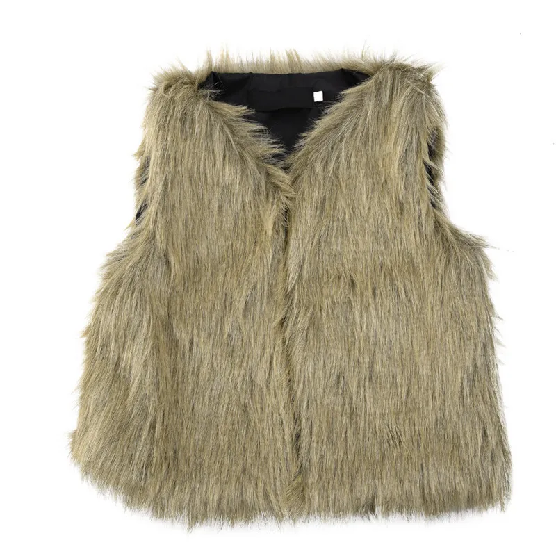 Girls Faux Fur Vest Coat Soft Autumn Winter Children Baby Girl Jacket Kids Outwear Sleeveless Clothing 1-5T Drop Shipping