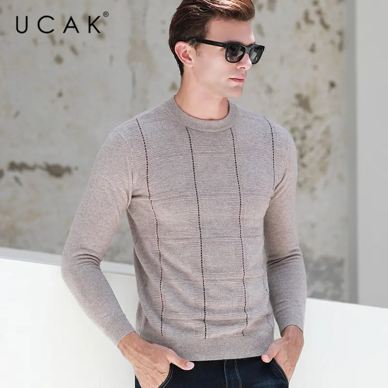 UCAK Brand Merino Woolen Sweater Men 2019 New Arrival Autumn Winter Cashmere Pullover Men O-Neck Pull Homme Plaid Sweaters U3034 UCAK Brand Merino Woolen Sweater Men 2019 New Arrival Autumn Winter Cashmere Pullover Men O-Neck Pull Homme Plaid Sweaters U3034