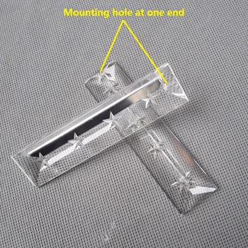 

10pcs/lot 24*100MM machine grinding clear triangle crystal bar with engraving pentagram mounting holes Home Curtain Accessories