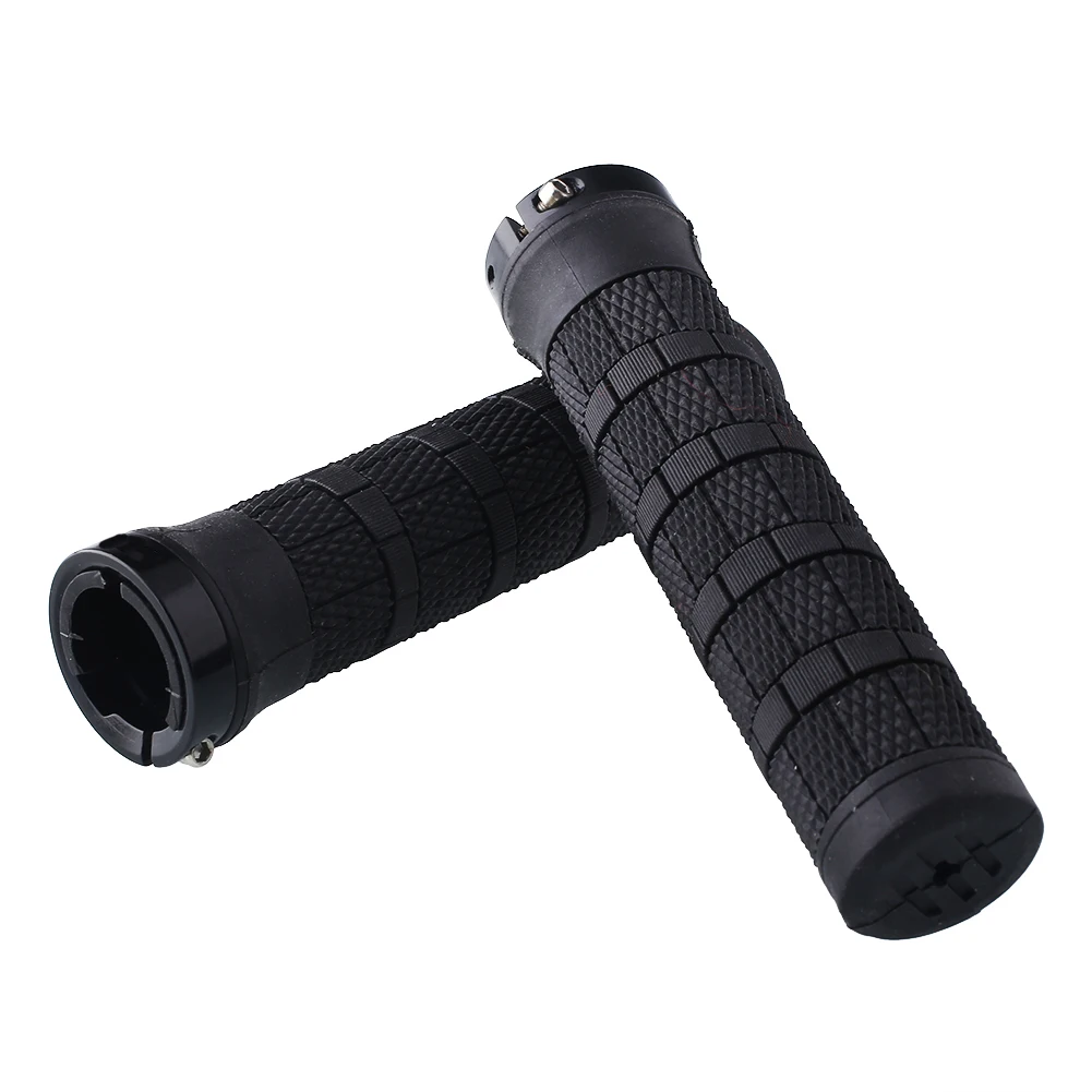 

2X 1 Pair Rubber Handlebar Lock-on Grips Bicycle MTB Locking Sports New