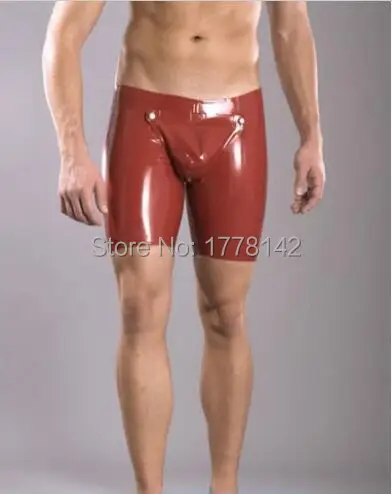 

Latex Men's Shorts Rubber Pants Codepiece Customize Hand-made with Crotch Zipper