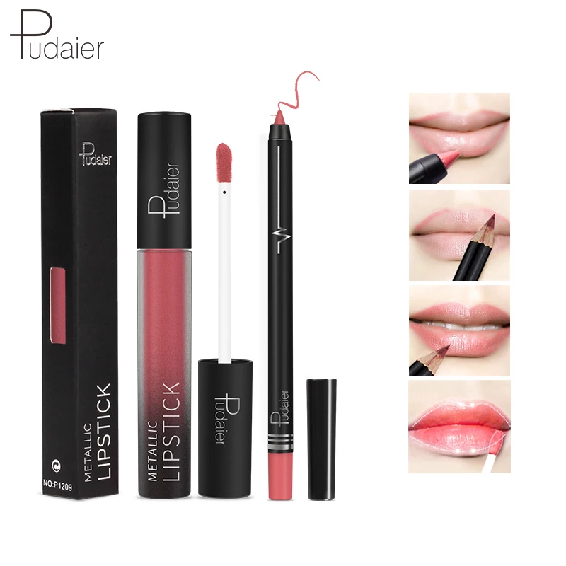 

Lipliner Pencil + Lip Gloss Matte Kylijen Lips Pigment Kit Waterproof Long-lasting Lip Contour Velvet Matte Liquid Lip Stick