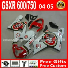 High grade for 2004 2005 SUZUKI GSXR 600 750 glossy red white fairing K4 RIZLA version gsxr600 CHB GSX R750 7 gift 04 05 904