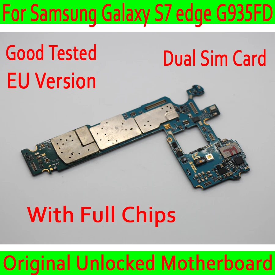 

Original unlocked For Samsung Galaxy S7 edge G935FD Motherboard EU Version, Dual Sim Card for Samsung S7 G935FD Mainboard Plate