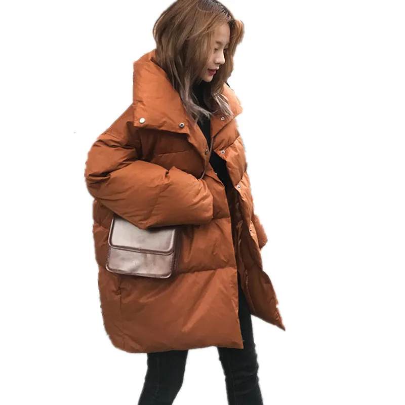 Winter Jacket Women Coats Parkas Thicken Down Cotton Padded Jacket Coat Outerwear Oversized Long Sleeve Ladies Coat Parka Q641