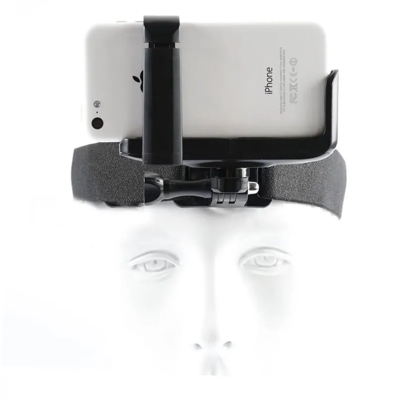 Gopro رئيس حزام جبل مع مقطع الهاتف/قوس آيفون هواوي سامسونج لل تسلق/التزلج/ركوب الرياضية 360 درجة استدارة