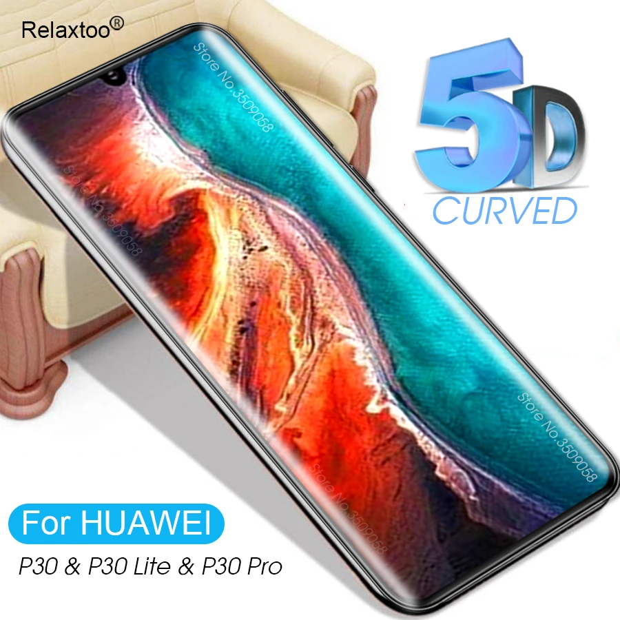 5D Tempered Glass for Huawei P30 Pro Lite Screen Protector for Huawei P 30 Pro 30Pro 30Lite P30Pro P30Lite Protective Film Cover