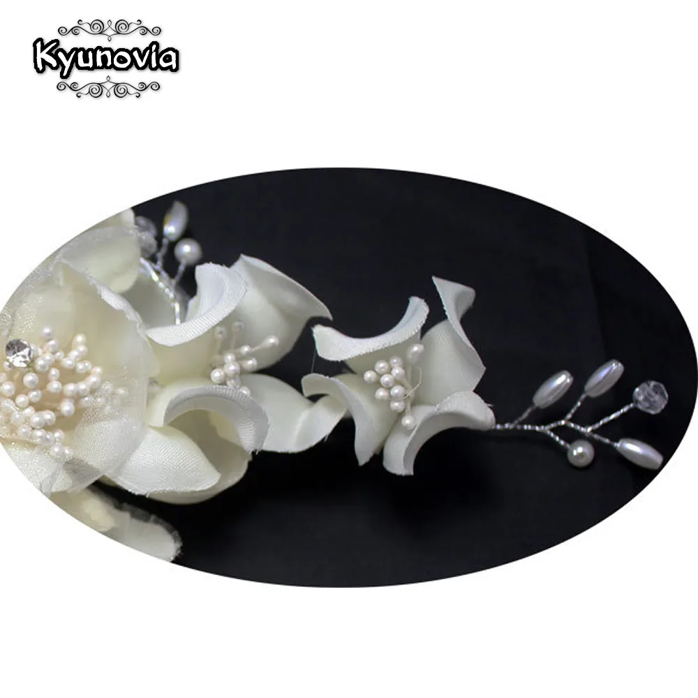 Kyunovia Factory Price High Quality European Style Hand made Wedding Flower Hat As the Wedding Photos Bride Headwear D17