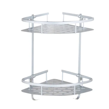 

CHFL No Drilling Bathroom Corner Shelves, Aluminum 2 Tier Shower Shelf Caddy Adhesive Storage Basket For Shampoo