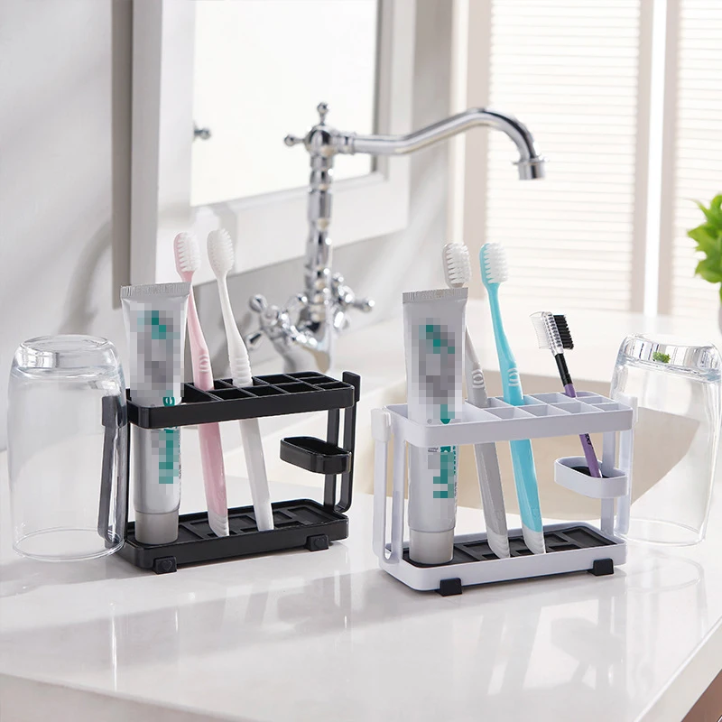 

Multifunctional Metal Iron Toothbrush Holder Shelf Bathroom Toothpaste Holder Cosmetic Makeup Toothbrush Cup Stand Storage Racks