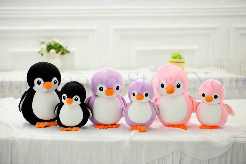 20-40 см милый пингвин плюшевые игрушки черный/синий/розовый/фиолетовый набивные Наночастицы животные подарок на день рождения Детские игрушки