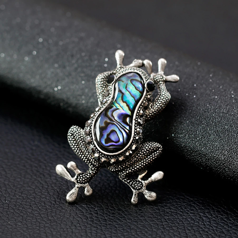 Винтажная красочная ракушка лягушка искусственный камень инкрустированная брошь, значок на булавке одежда Декор подарки